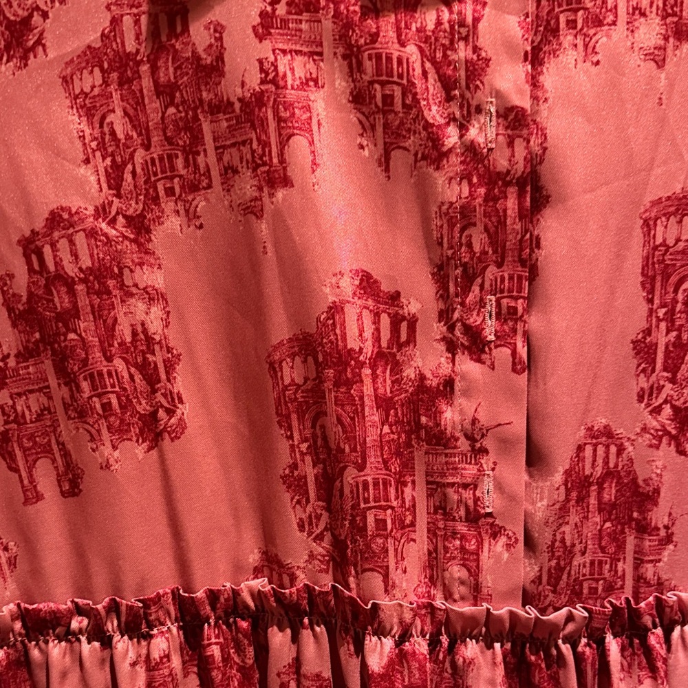 HUGO Red Patterned Button-Up Shirt - Picture 3 of 4